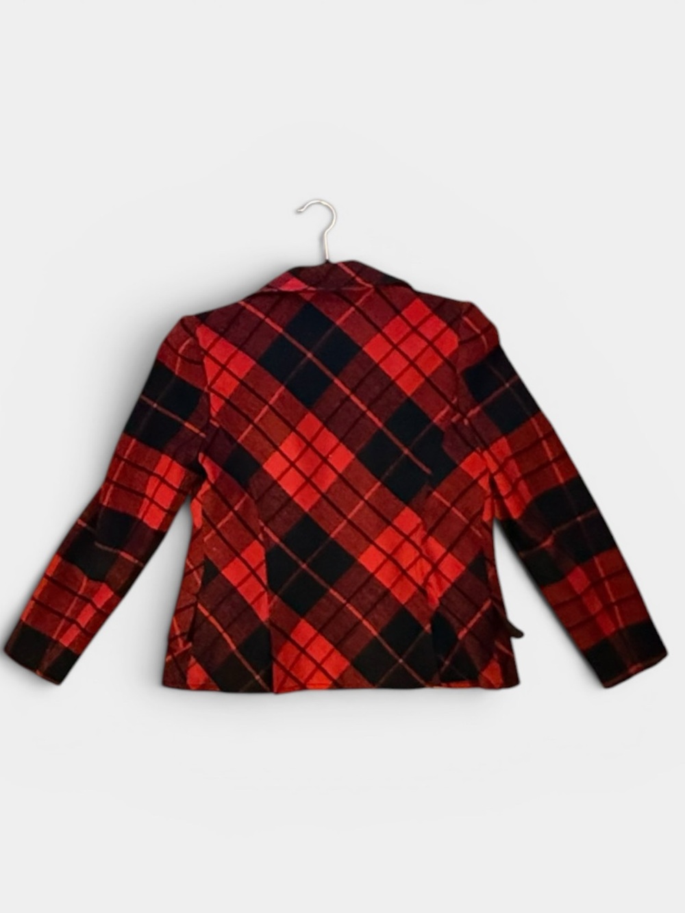 Tailor B. Moss Vintage (90s/00s) Red & Black Buffalo Plaid Blazer - Size 2 - Picture 6 of 9